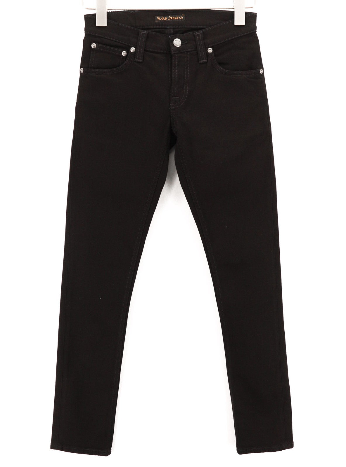 NUDIE JEANS Long John Womens Jeans W26/L30 Slim  Cotton Stretchy Black Casual