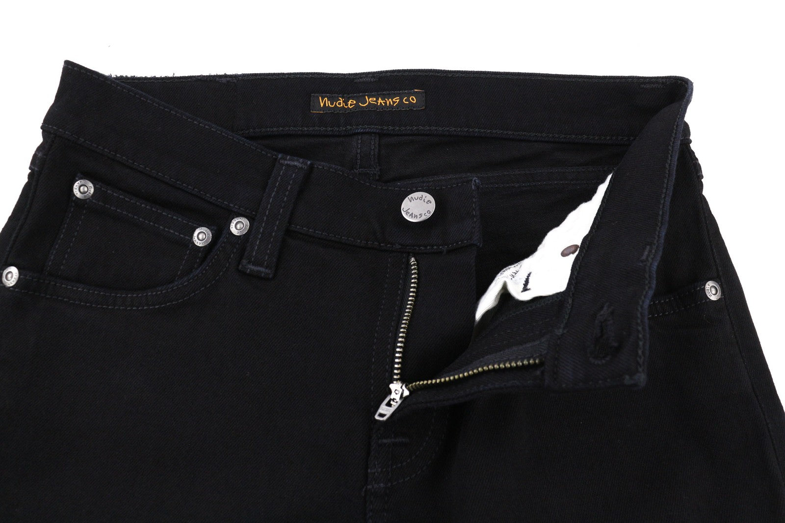 NUDIE JEANS Long John Womens Jeans W26/L30 Slim  Cotton Stretchy Black Casual