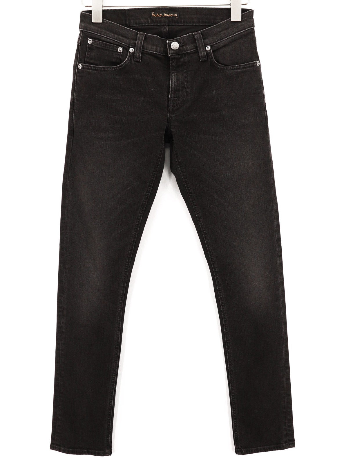 NUDIE JEANS Ilgi vyriški džinsai W28/L32 Slim, tamprūs, juodi, 5 kišenės 