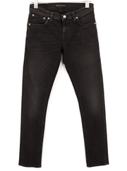 NUDIE JEANS Ilgi vyriški džinsai W28/L32 Slim, tamprūs, juodi, 5 kišenės 