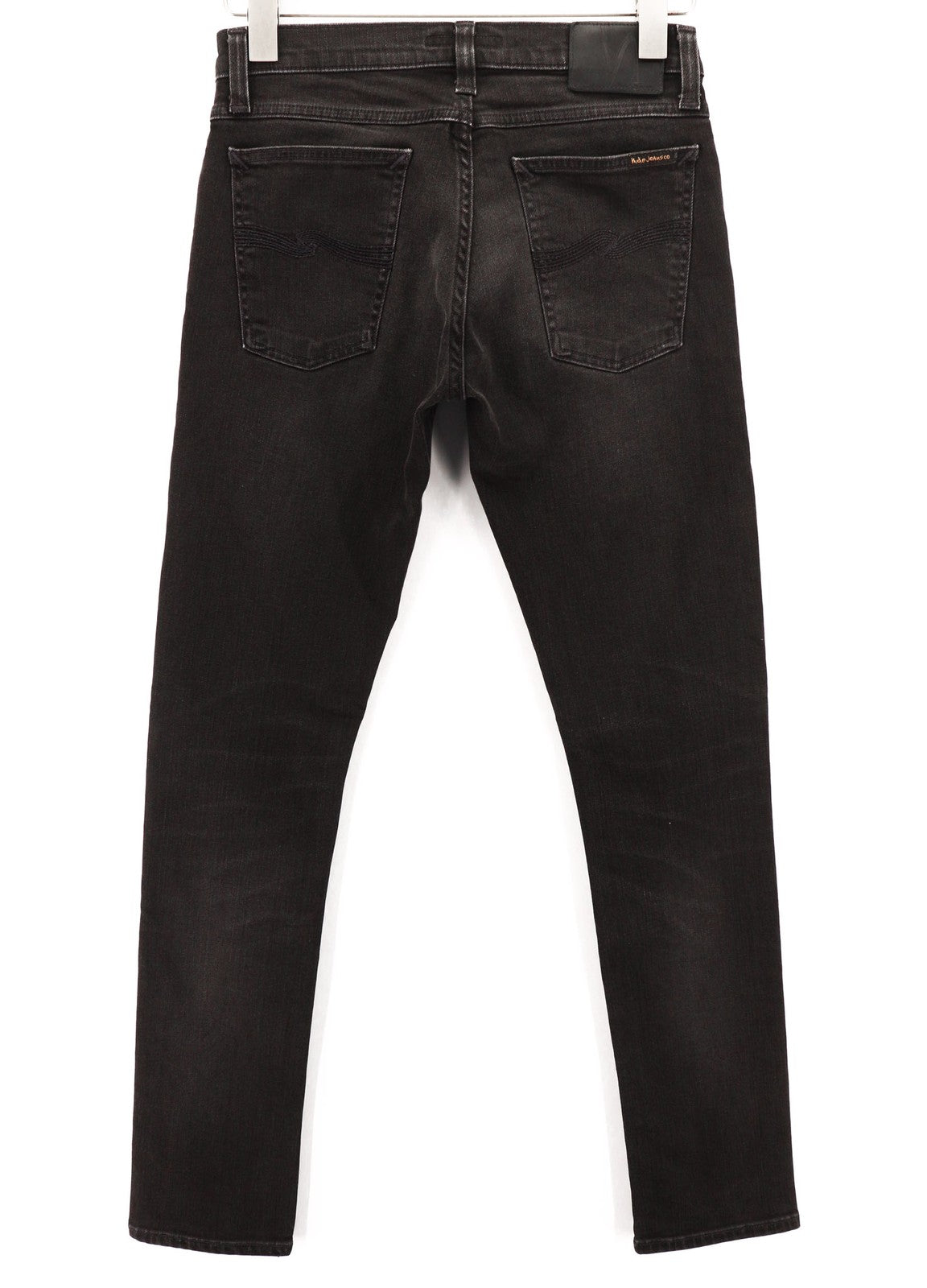 NUDIE JEANS Ilgi vyriški džinsai W28/L32 Slim, tamprūs, juodi, 5 kišenės 