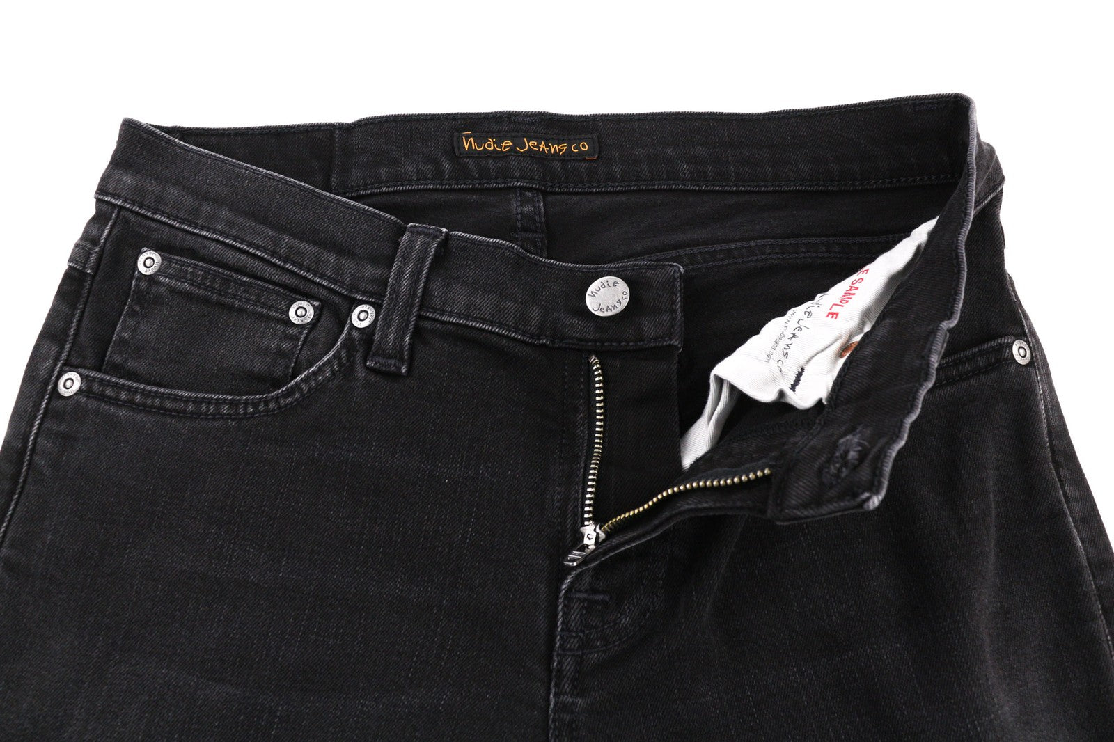 NUDIE JEANS Ilgi vyriški džinsai W28/L32 Slim, tamprūs, juodi, 5 kišenės 