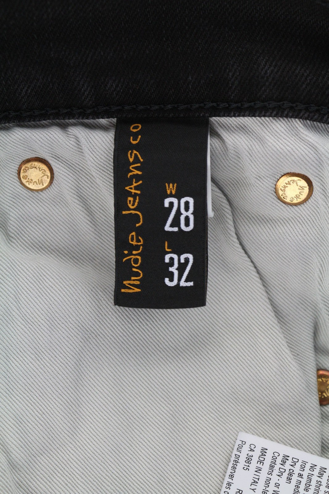 NUDIE JEANS Ilgi vyriški džinsai W28/L32 Slim, tamprūs, juodi, 5 kišenės 