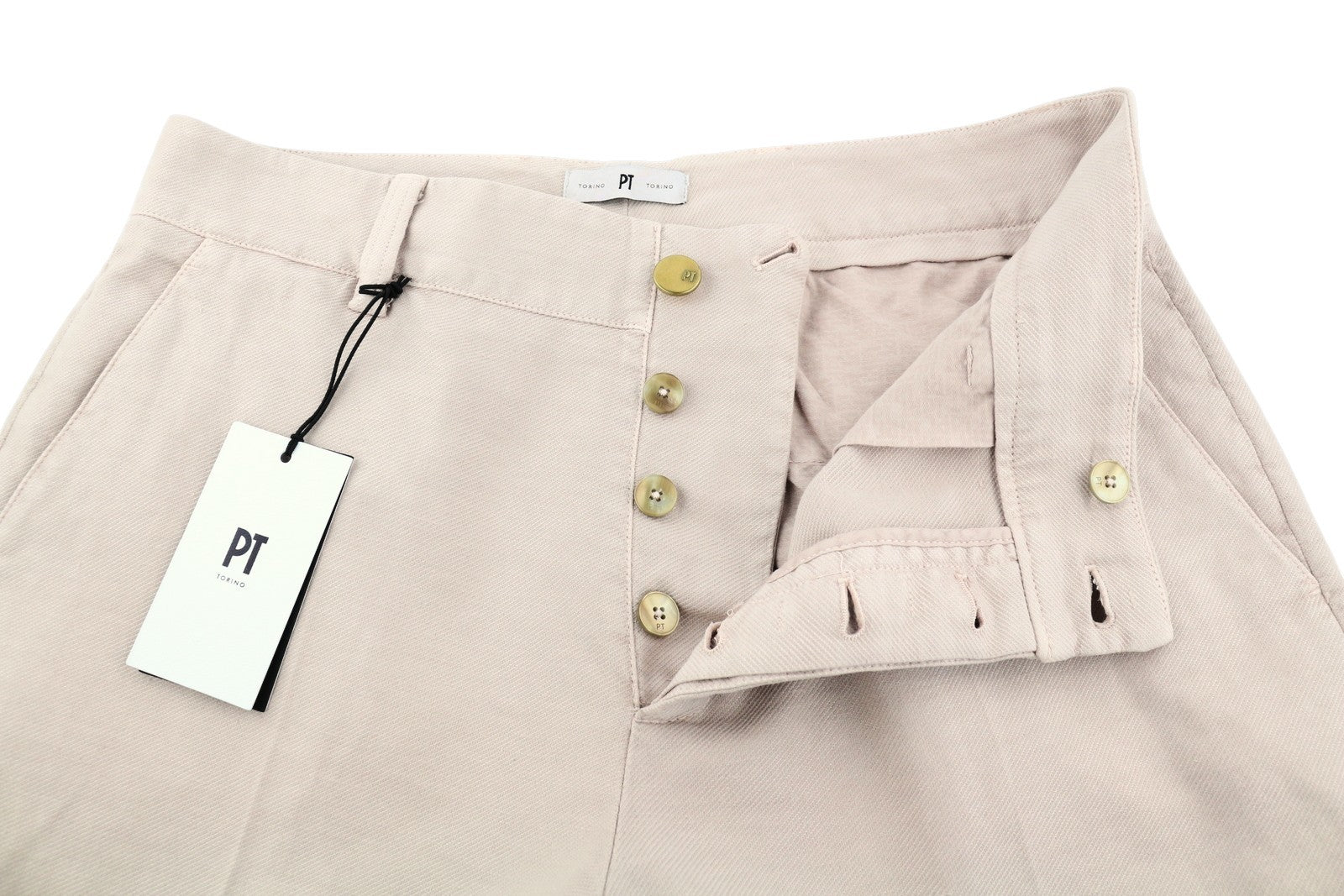 PT TORINO Gio moteriškos kelnės 46 W33 Chino Slim atlenkiamas lino mišinio audinys rožinės RRP 240 € 