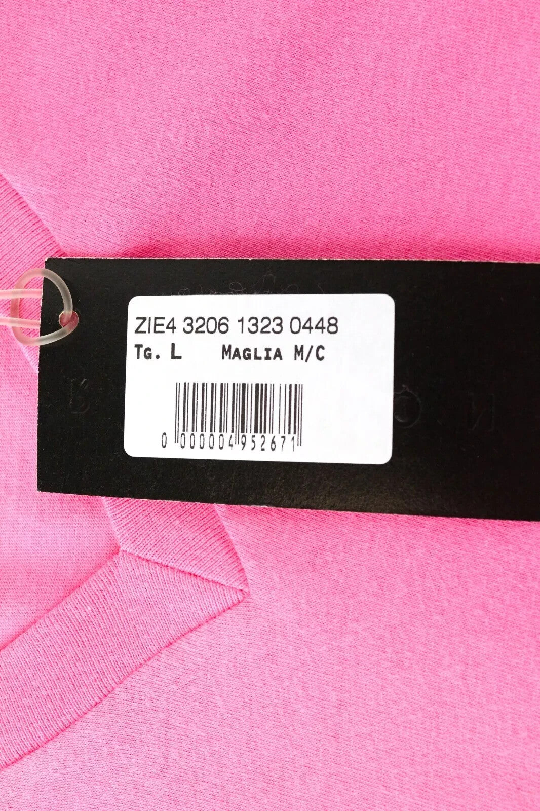 RICHMOND vyriški marškinėliai su V formos iškirpte, L dydžio, rožiniai, medvilniniai, trumpomis rankovėmis, vasariniai, vienspalviai 