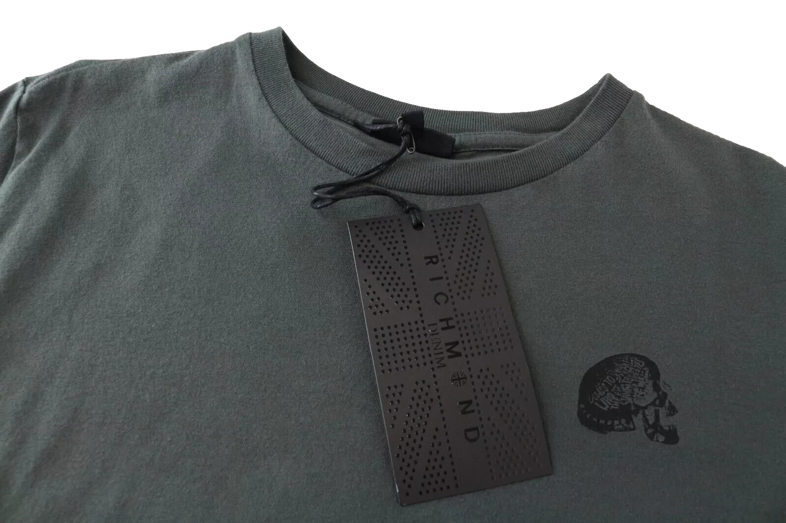 RICHMOND vyriški marškinėliai L dydžio žali medvilniniai marškinėliai trumpomis rankovėmis laisvalaikio stiliaus 