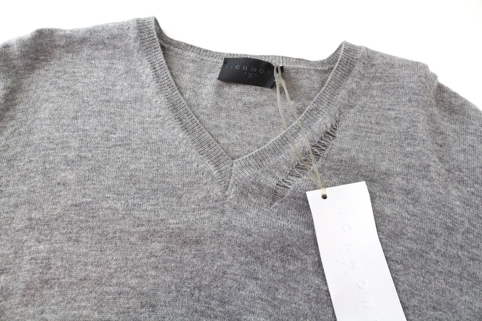 RICHMOND M/L Men Sweatshirt Grey Wool Pullover Ripped Long Sleeve