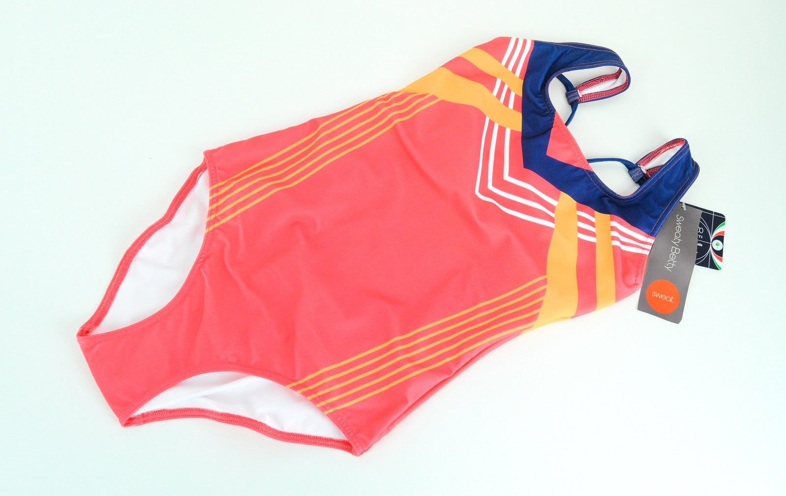 SWEATY BETTY Medalist Women's Swimsuit S Pink One-Piece Crossover Straps_