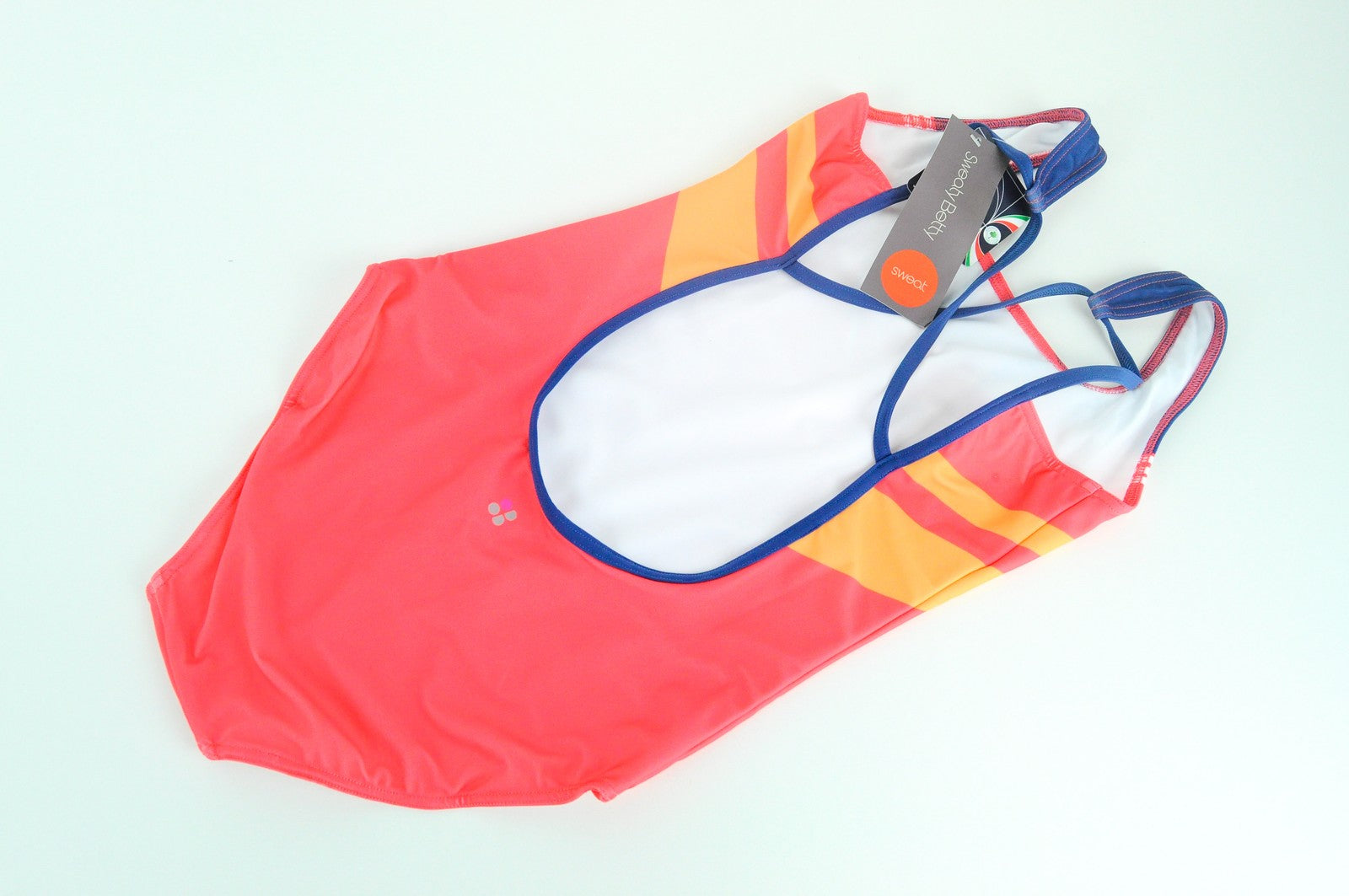 SWEATY BETTY Medalist Women's Swimsuit S Pink One-Piece Crossover Straps_