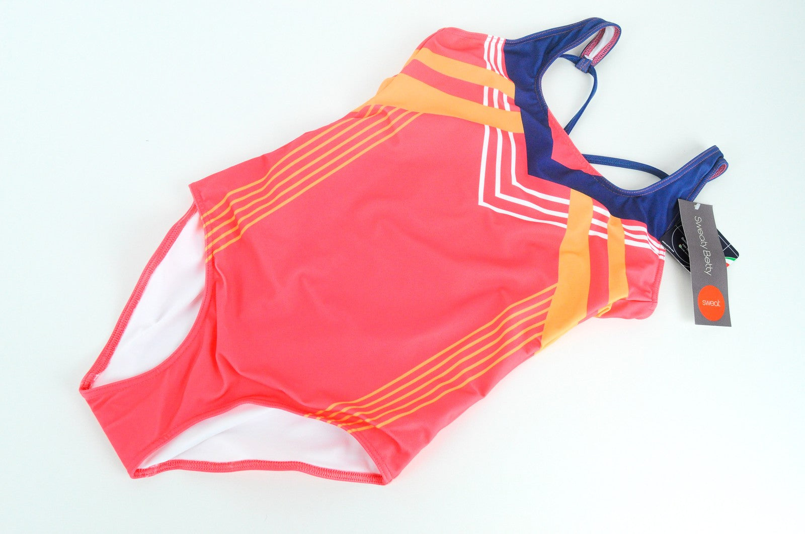 SWEATY BETTY Medalist Women's Swimsuit M Abstract Pink Print One-Piece, Strappy_