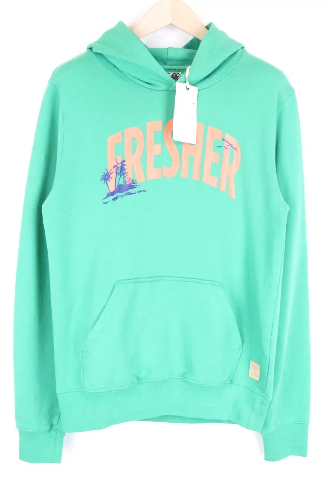 SCOTCH &amp; SODA M žalias vyriškas megztinis su gobtuvu, medvilninis Ams Couture 