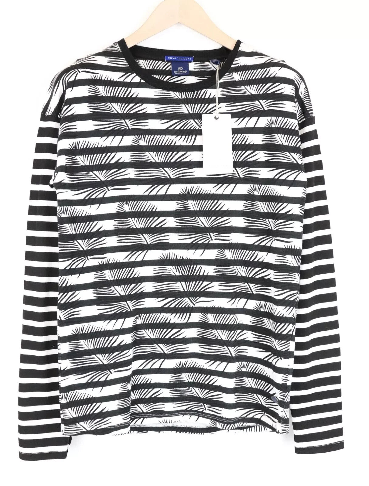 SCOTCH &amp; SODA S vyriškas džemperis su juodu raštuotu medvilniniu ilgomis rankovėmis 