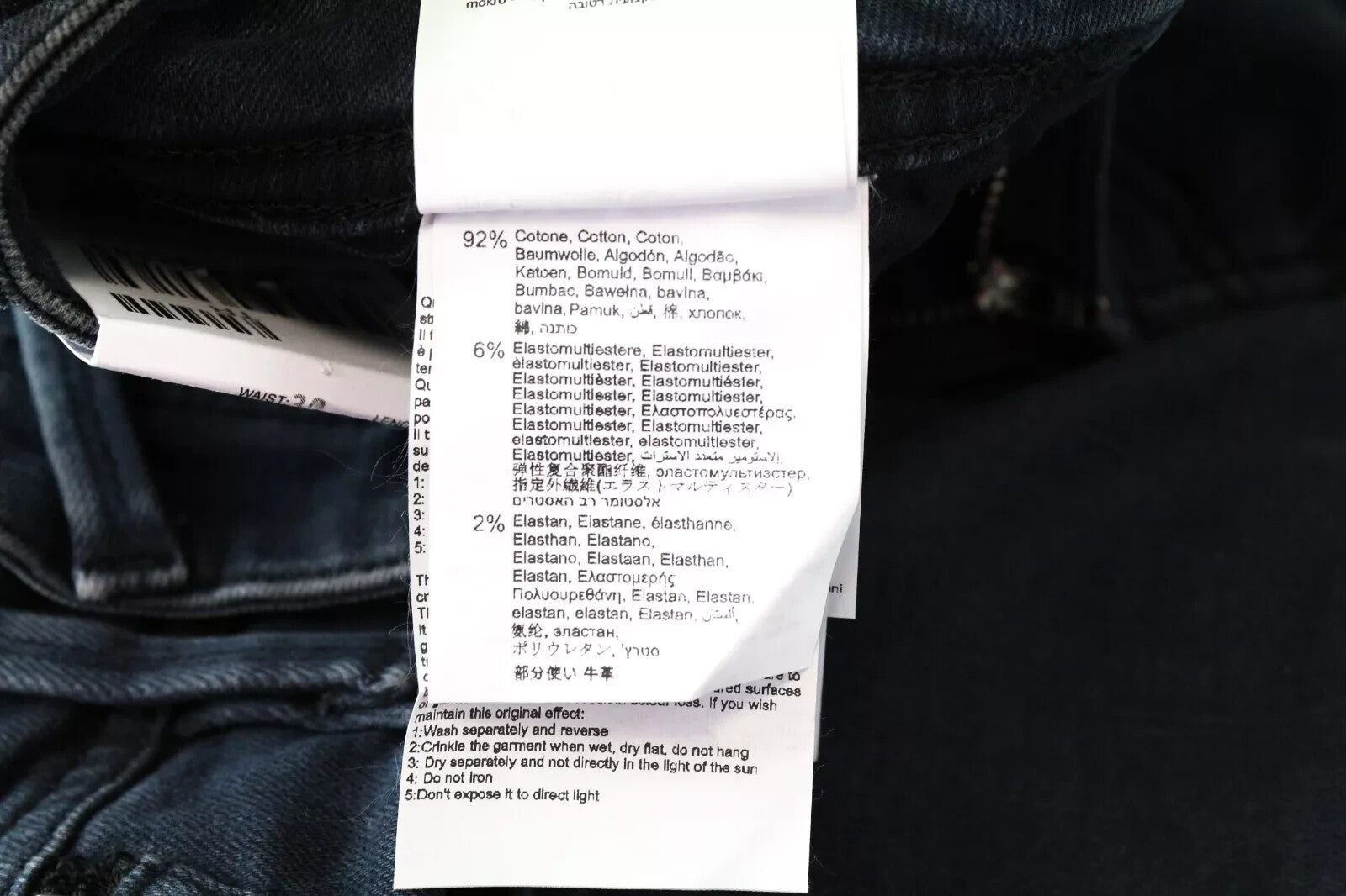 REPLAY Anbass vyriški džinsai W30/L34, skalbtos mėlynos medvilnės tamprės, plonos... 