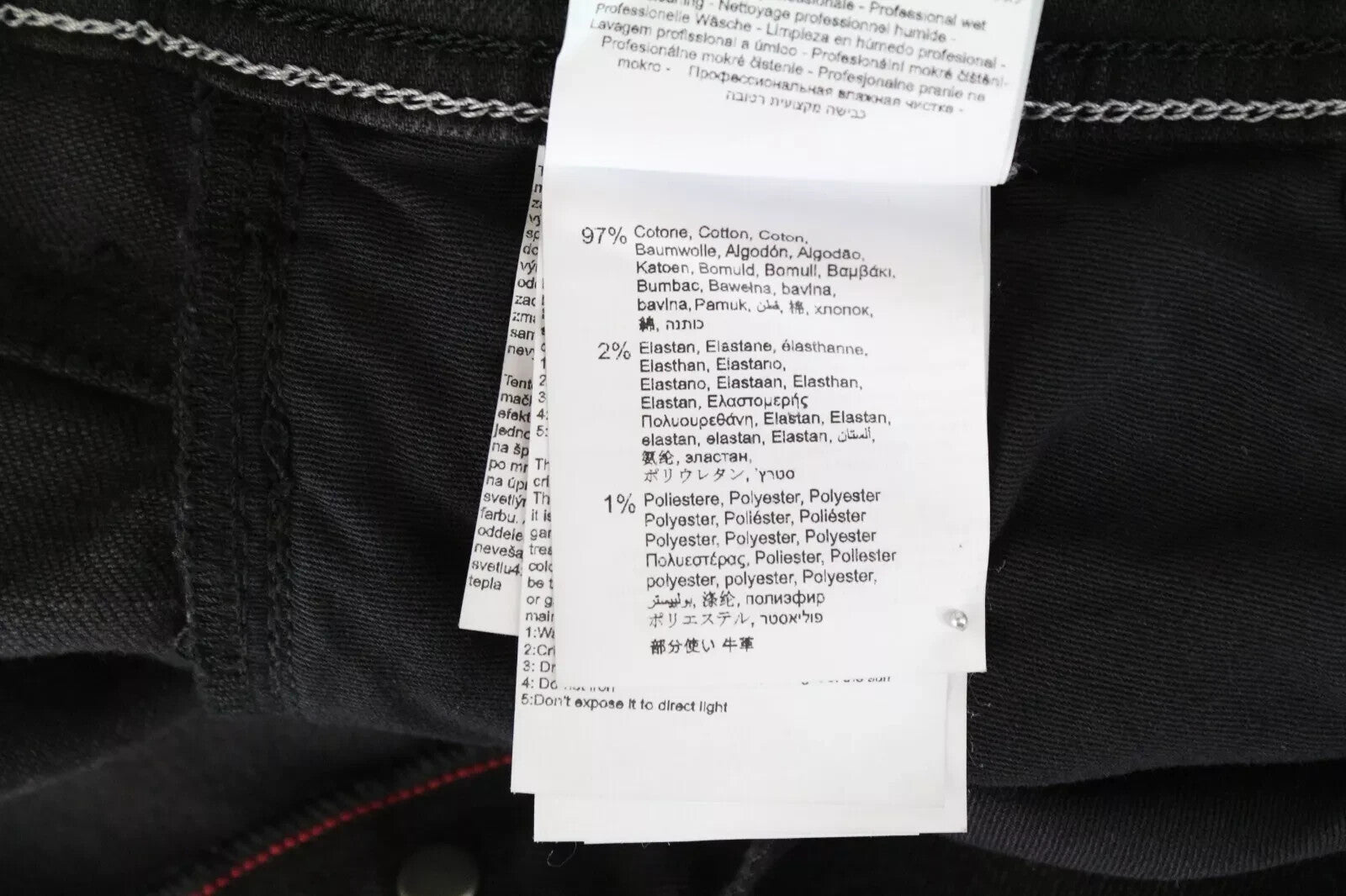 REPLAY Grover Men Jeans W29/L32 Black Selvedge Stretch Washed Straight