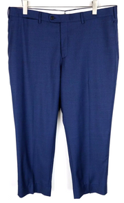 SUITSUPPLY Sienna Men Pants UK46S Blue Wool Lined Front Pleated Smart