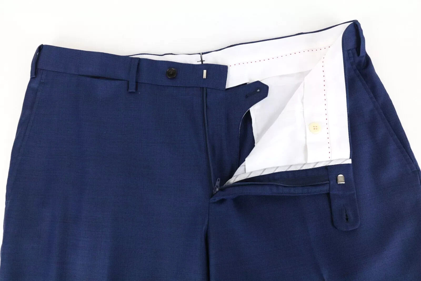 SUITSUPPLY Sienna Men Pants UK46S Blue Wool Lined Front Pleated Smart