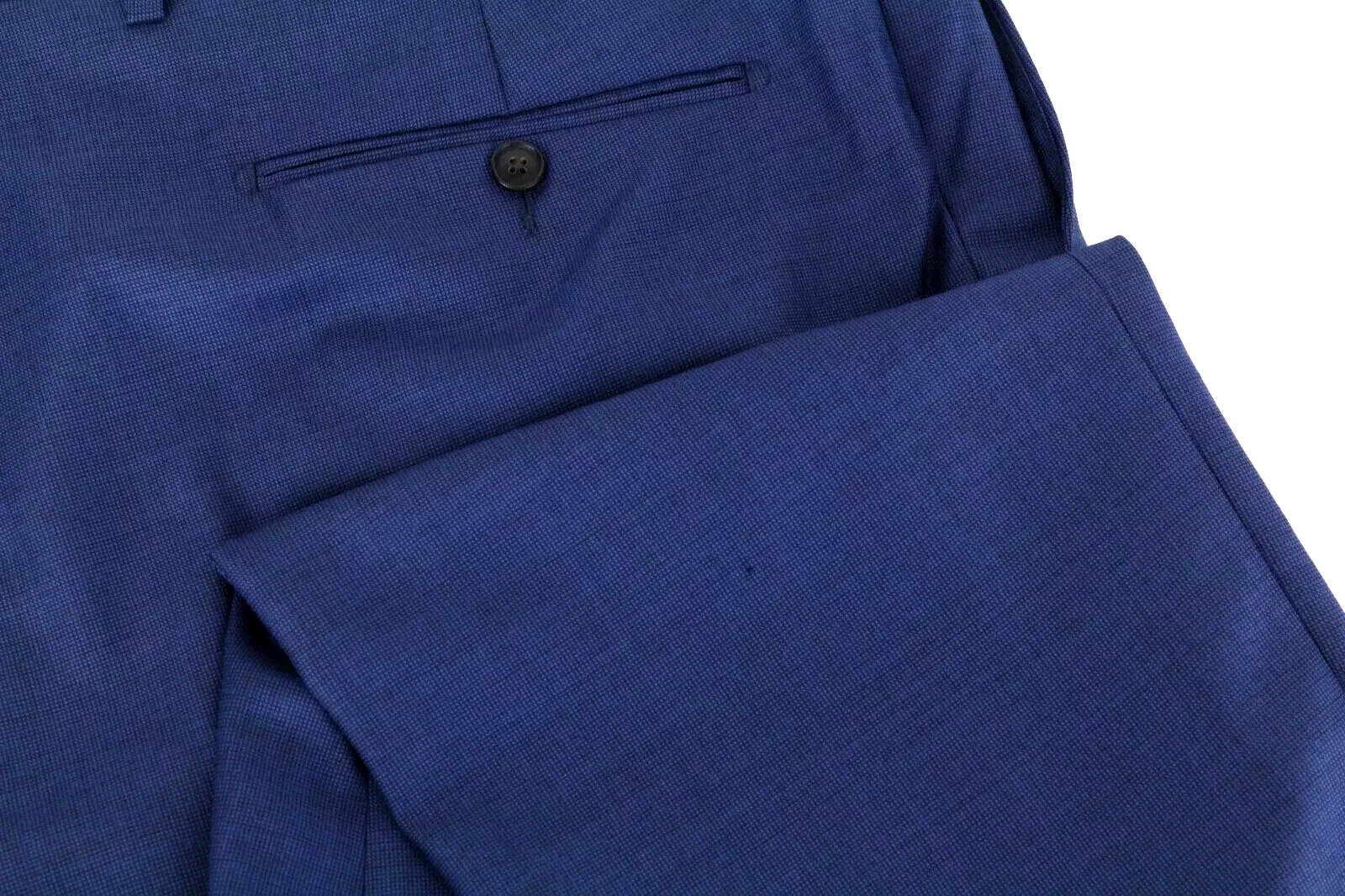 SUITSUPPLY Sienna Men Pants UK46S Blue Wool Lined Front Pleated Smart