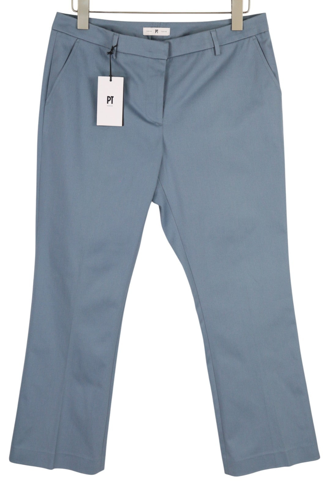 PT TORINO Jaine moteriškos kelnės, 42 W30, mėlynos, laisvo kirpimo, iki kulkšnies, užtrauktuku. Rekomenduojama kaina – 249 €. 