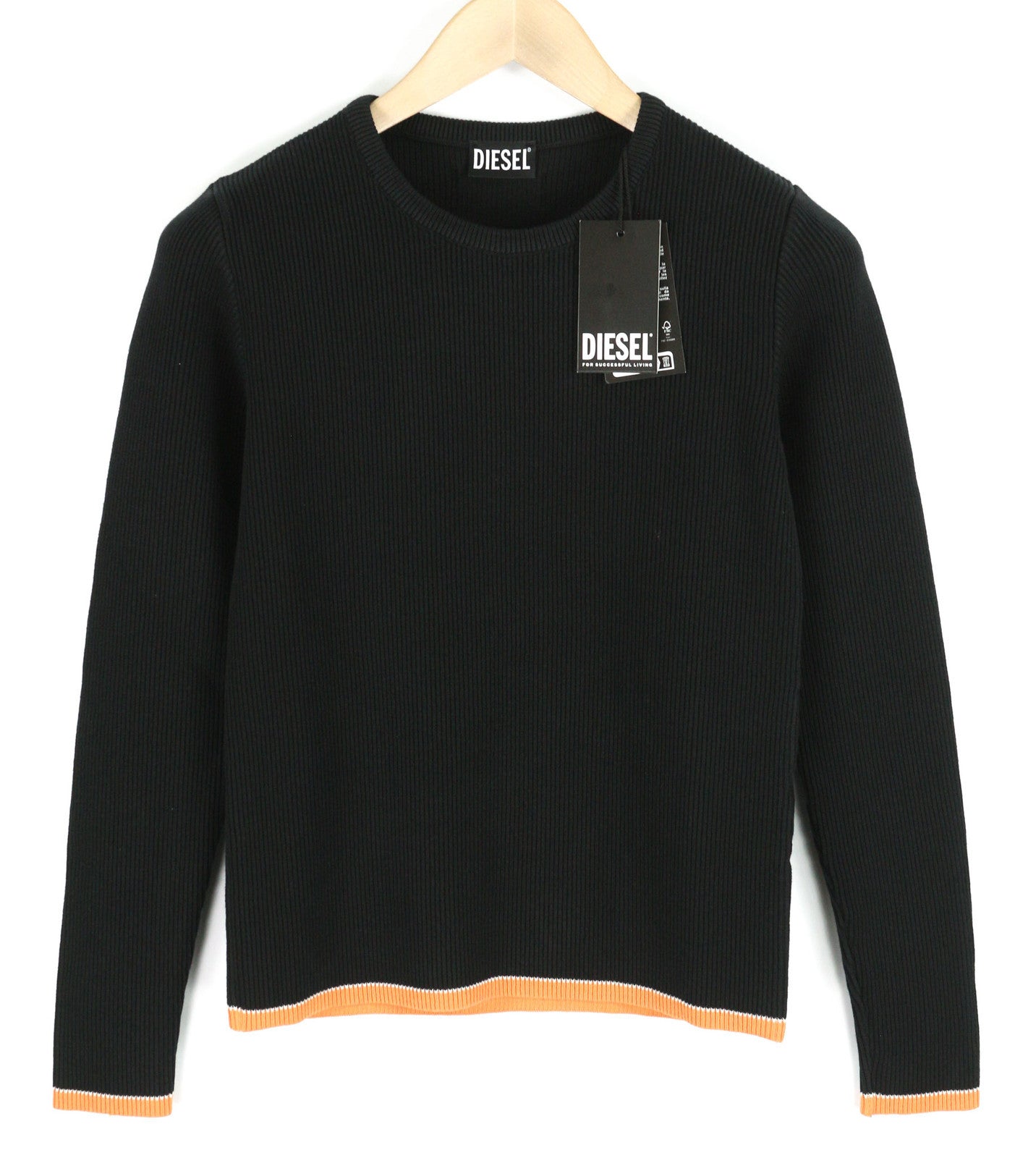 DIESEL M-Ariannew moteriškas megztinis M, juodas, megztinis su apvalia kaklo linija, megztas, RRP 175 € 