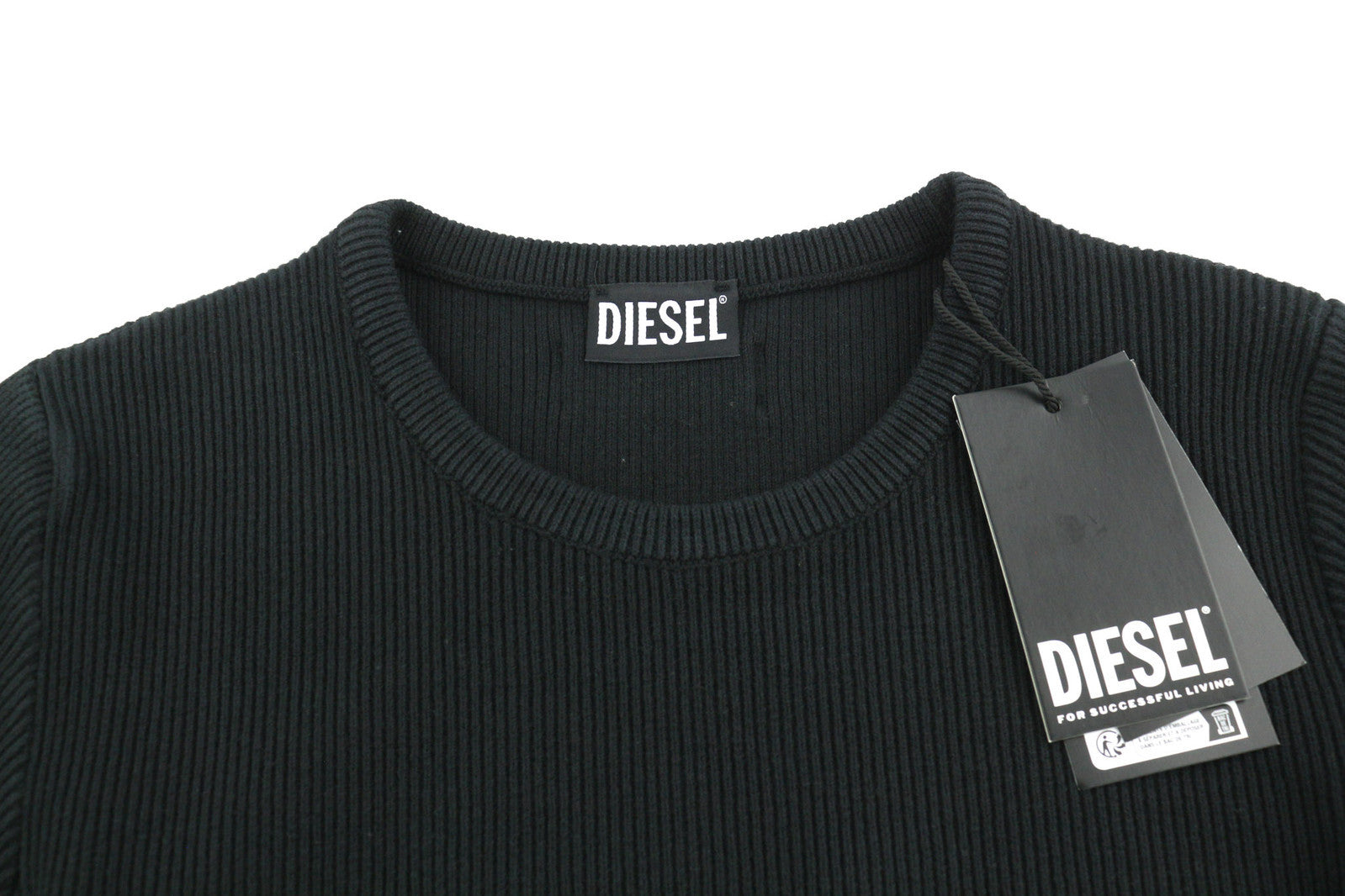 DIESEL M-Ariannew moteriškas megztinis M, juodas, megztinis su apvalia kaklo linija, megztas, RRP 175 € 