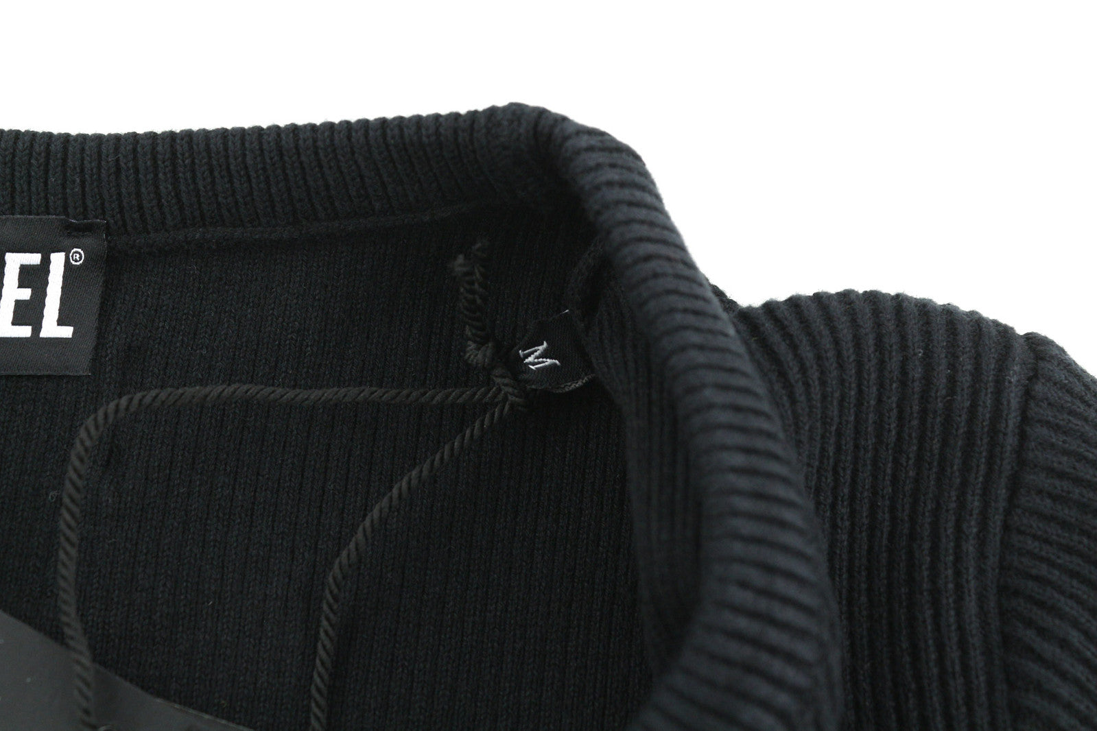 DIESEL M-Ariannew moteriškas megztinis M, juodas, megztinis su apvalia kaklo linija, megztas, RRP 175 € 