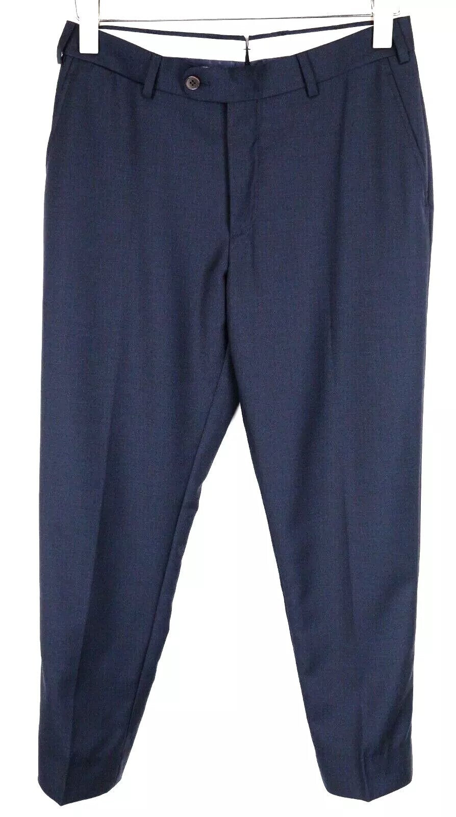 SUITSUPPLY Brescia UK34R Men Trousers Wool Navy Super 110's Pleated Lined