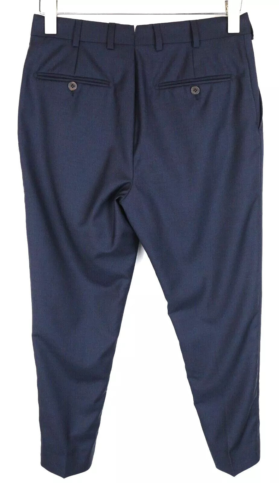 SUITSUPPLY Brescia UK34R Men Trousers Wool Navy Super 110's Pleated Lined