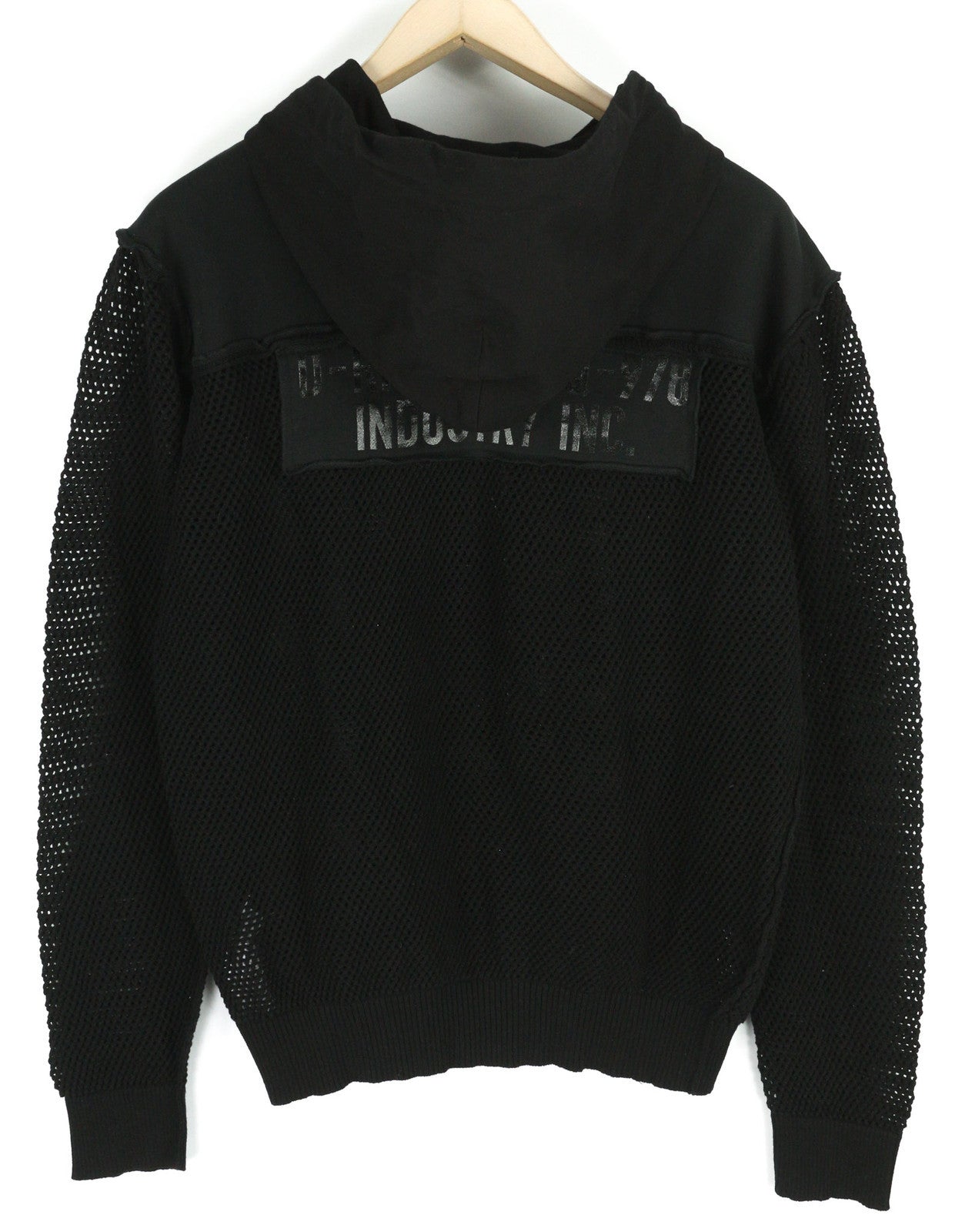 DIESEL K-Connet vyriškas džemperis su gobtuvu, L dydžio, juodas, megztinis su gobtuvu, permatomas, atviro mezgimo, rekomenduojama kaina – 195 € 