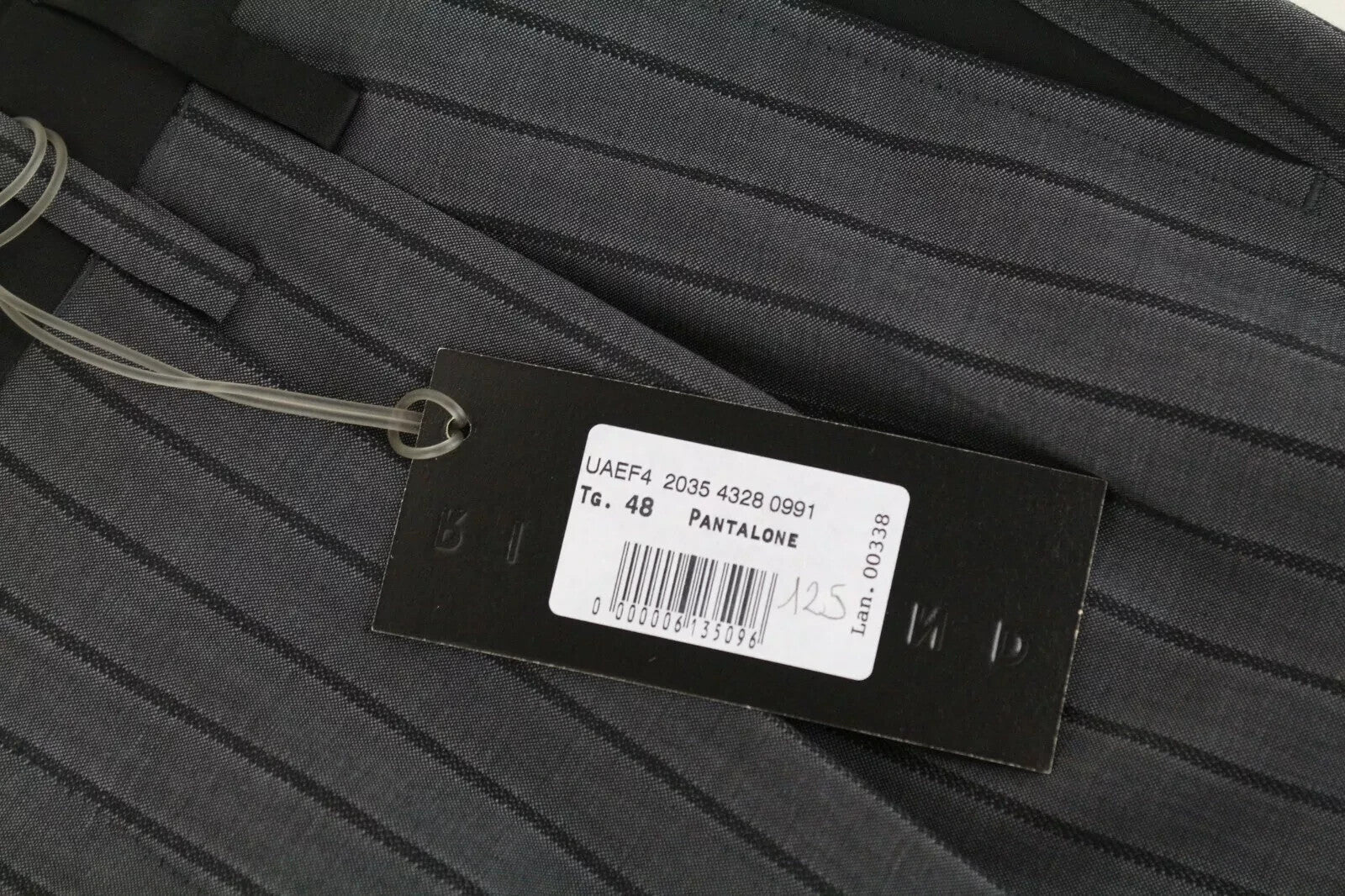 RICHMOND Formal Men Pants 48 Grey Wool Stripe Pleated Slit Pockets