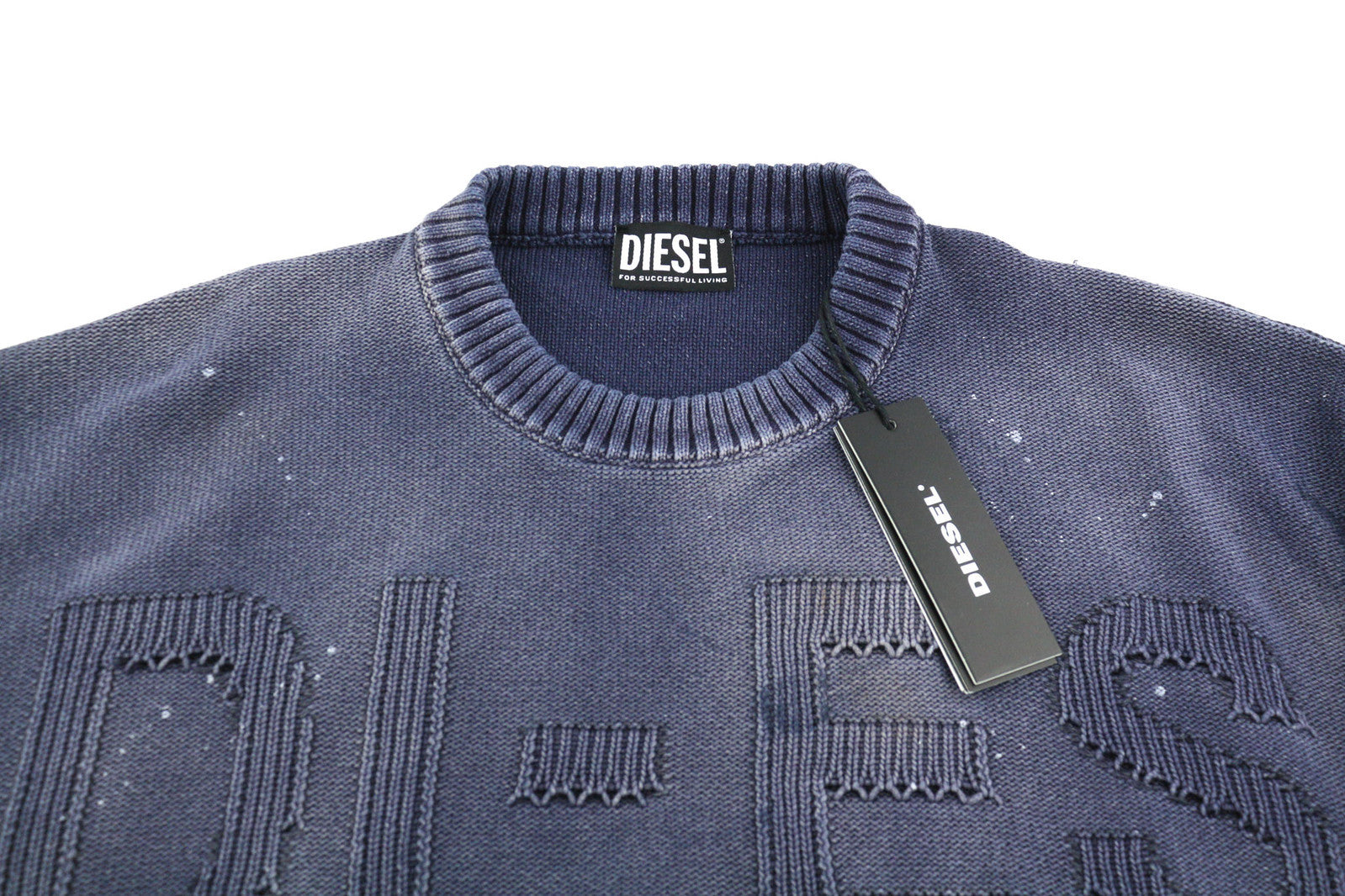 DIESEL K-Northern vyriškas megztinis S dydžio, skalbto efekto, megztas, mėlynas, rekomenduojama kaina – 275 € 
