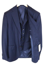 SUITSUPPLY Napoli Men Suit UK40L Super 110's Navy Wool Blazer & Waistcoat