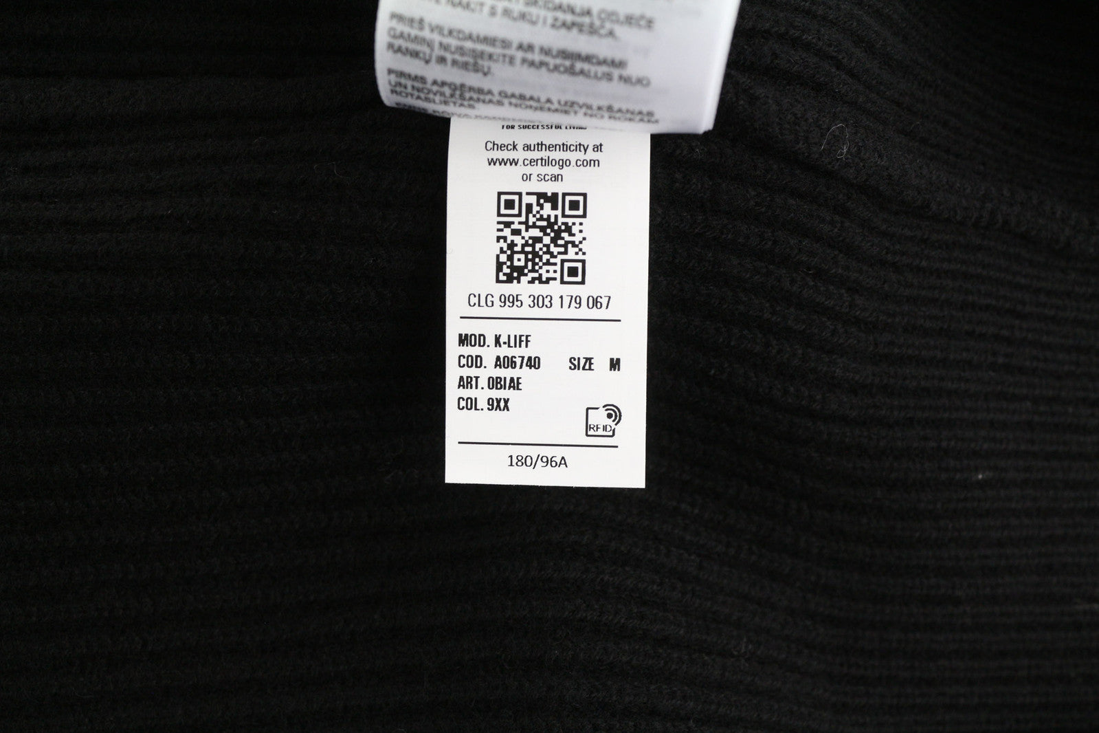 DIESEL K-Liff vyriškas megztinis M, juodas, vilnonis megztinis su apvalia kaklo iškirpte, rekomenduojama mažmeninė kaina – 275 € 