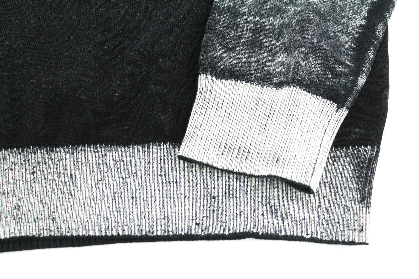 DIESEL K-Larence vyriškas megztinis L, juodas, skalbto efekto, apvalios kaklo iškirptės, megztas medvilninis megztinis, RRP225