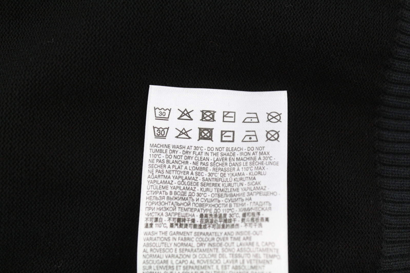 DIESEL K-Larence vyriškas megztinis L, juodas, skalbto efekto, apvalios kaklo iškirptės, megztas medvilninis megztinis, RRP225