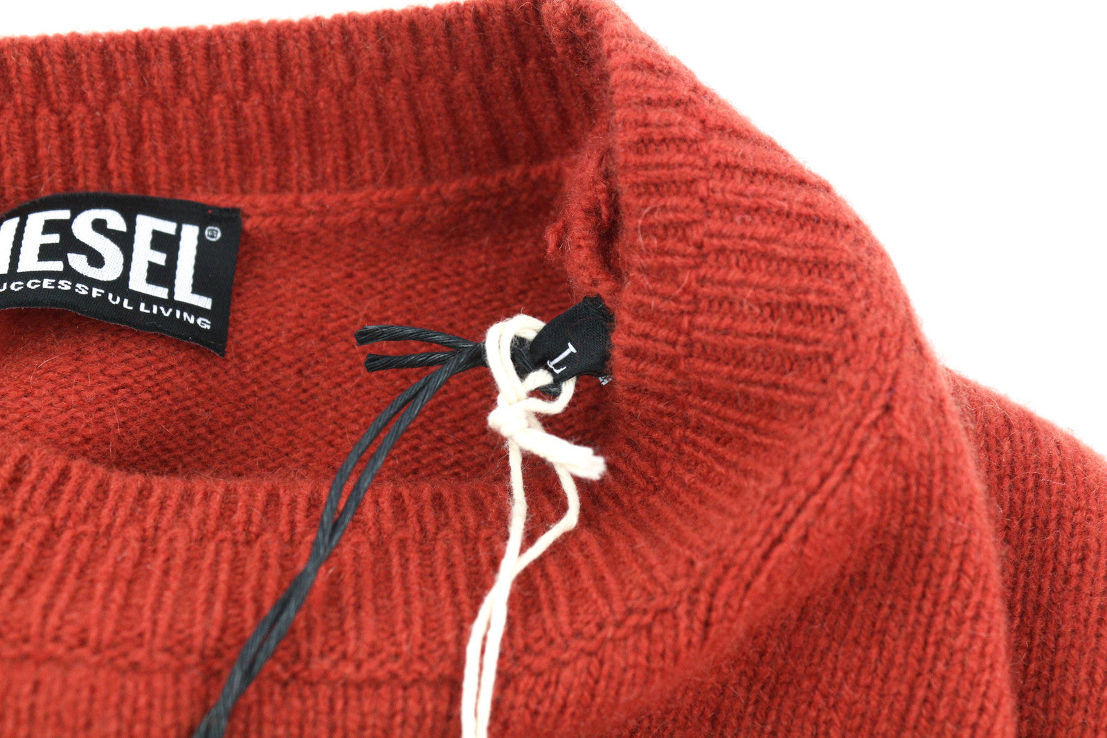DIESEL K-Boston vyriškas megztinis L dydžio, raudonas, vilnonis, kašmyro spalvos, megztas, RRP 250 € 