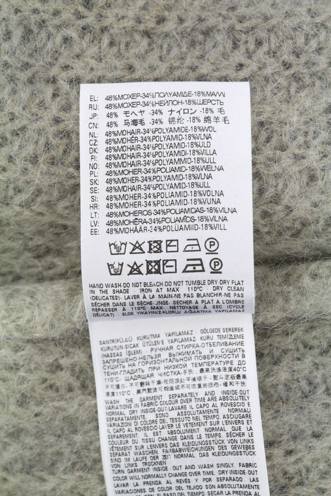 DIESEL K-Osimo vyriškas megztinis XL dydžio, megztas iš moherio vilnos mišinio, pilkas, RRP 350 € 