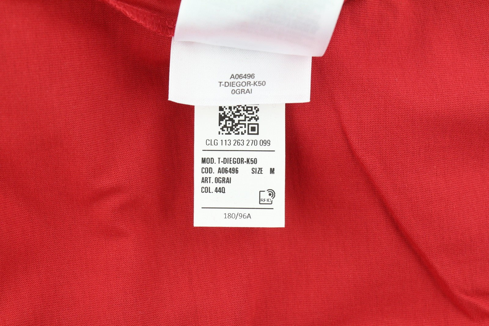 DIESEL T-Diegor-K50 vyriški marškinėliai M, raudoni, trumpomis rankovėmis, apvalia apykakle, medvilniniai trikotažiniai marškinėliai. 