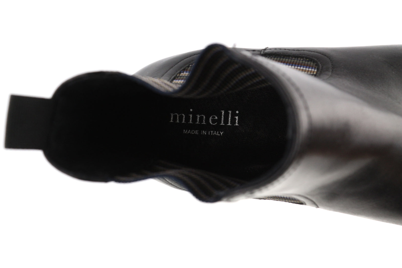 MINELLI Cayan vyriški aulinukai EU40 UK6.5 juodi veršiuko odos aulinukai su kvadratine nosele, raštuoti 