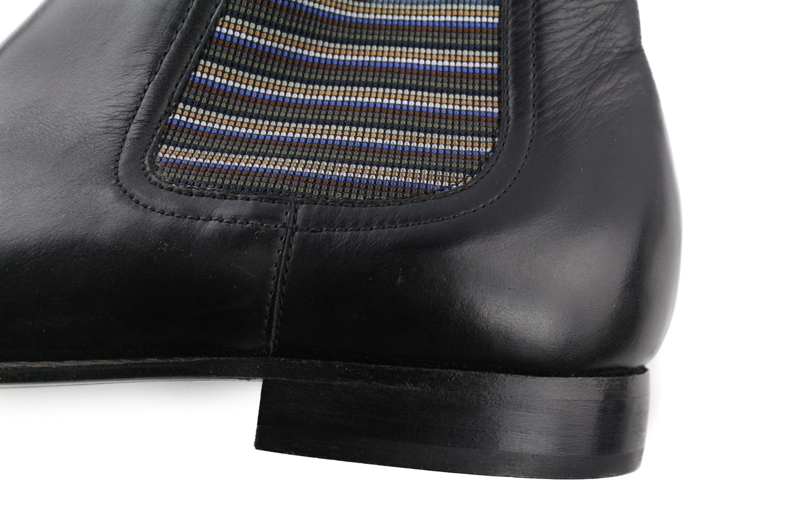 MINELLI Cayan vyriški aulinukai EU40 UK6.5 juodi veršiuko odos aulinukai su kvadratine nosele, raštuoti 