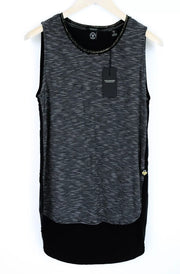 SCOTCH &amp; SODA Ams Blauw moteriški marškinėliai M, juodi dryžuoti, ilgomis rankovėmis, apvaliu kaklu 