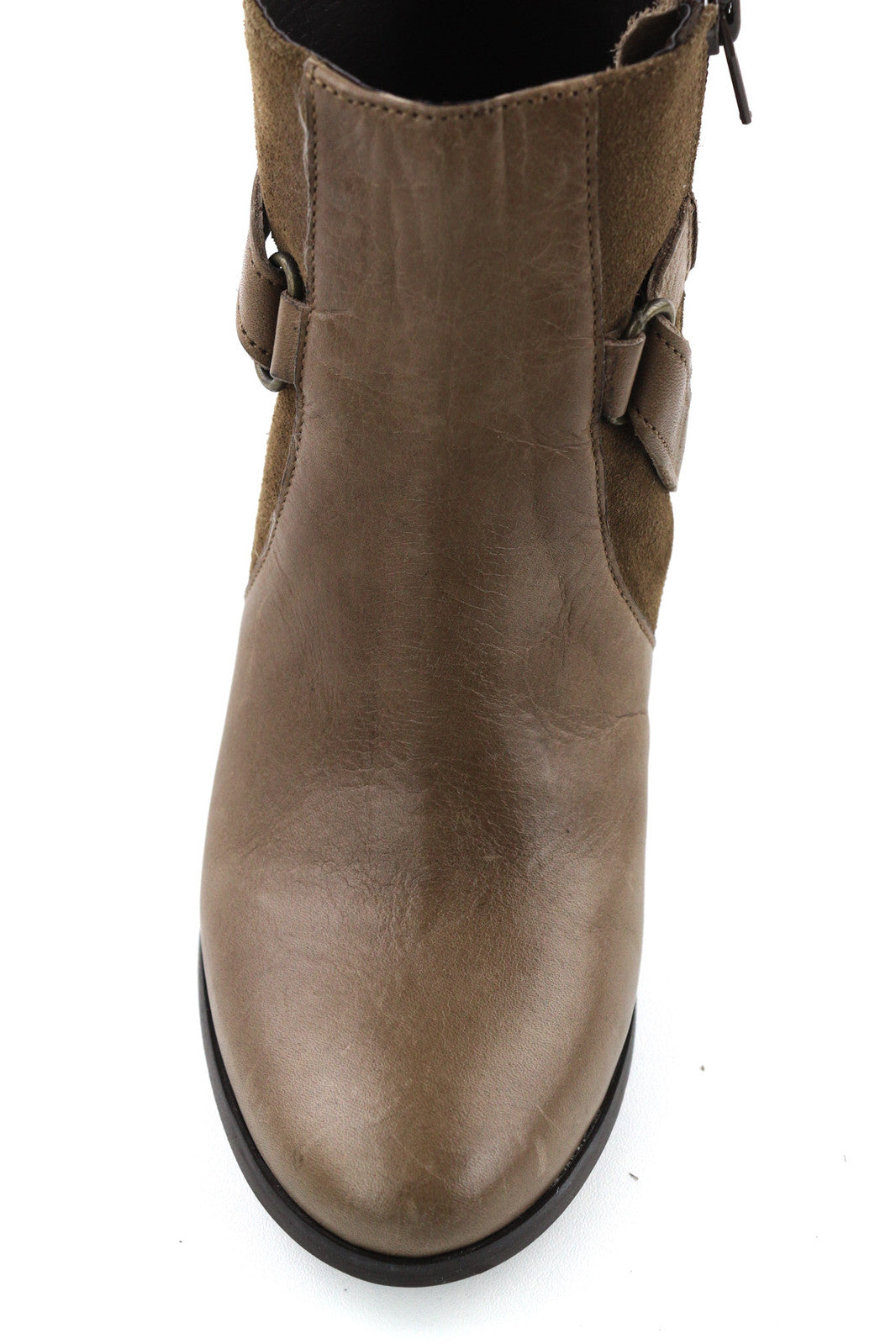 JONAK moteriški aulinukai EU39 UK6.5 rudi zomšiniai odiniai aukštakulniai su užtrauktuku ir migdolų nosimis, sagtimi 