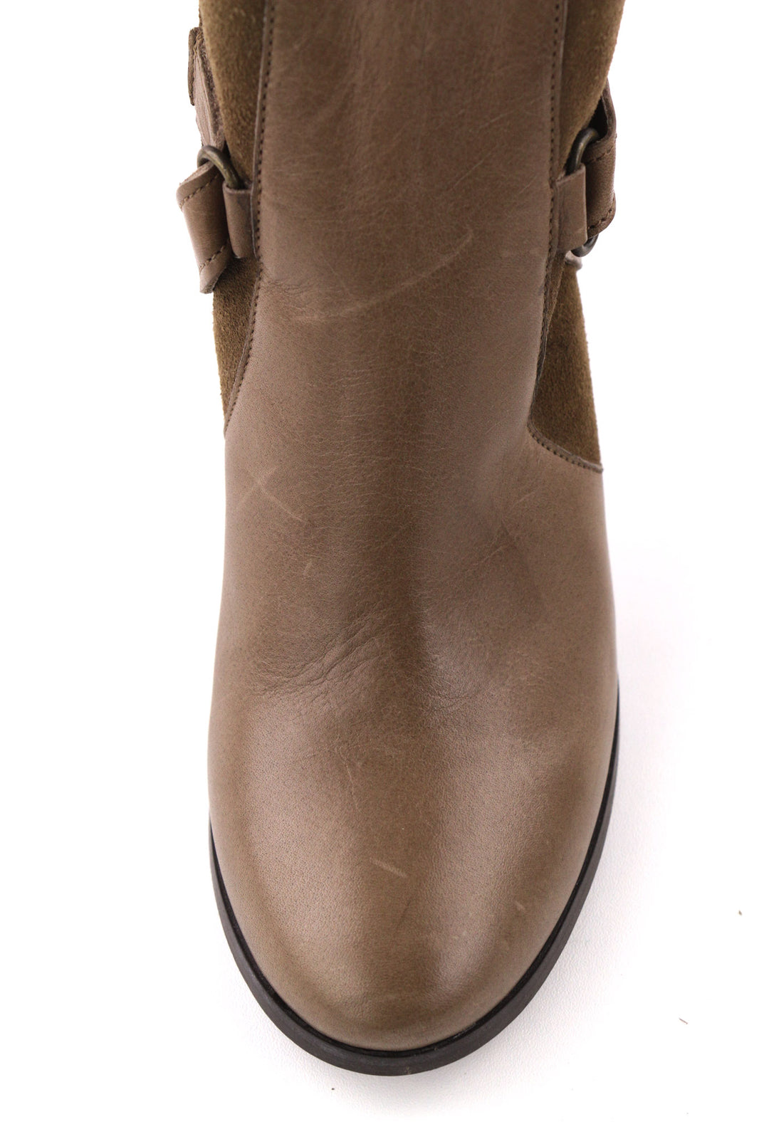 JONAK moteriški aulinukai EU39 UK6.5 rudi zomšiniai odiniai aukštakulniai su užtrauktuku ir migdolų nosimis, sagtimi 