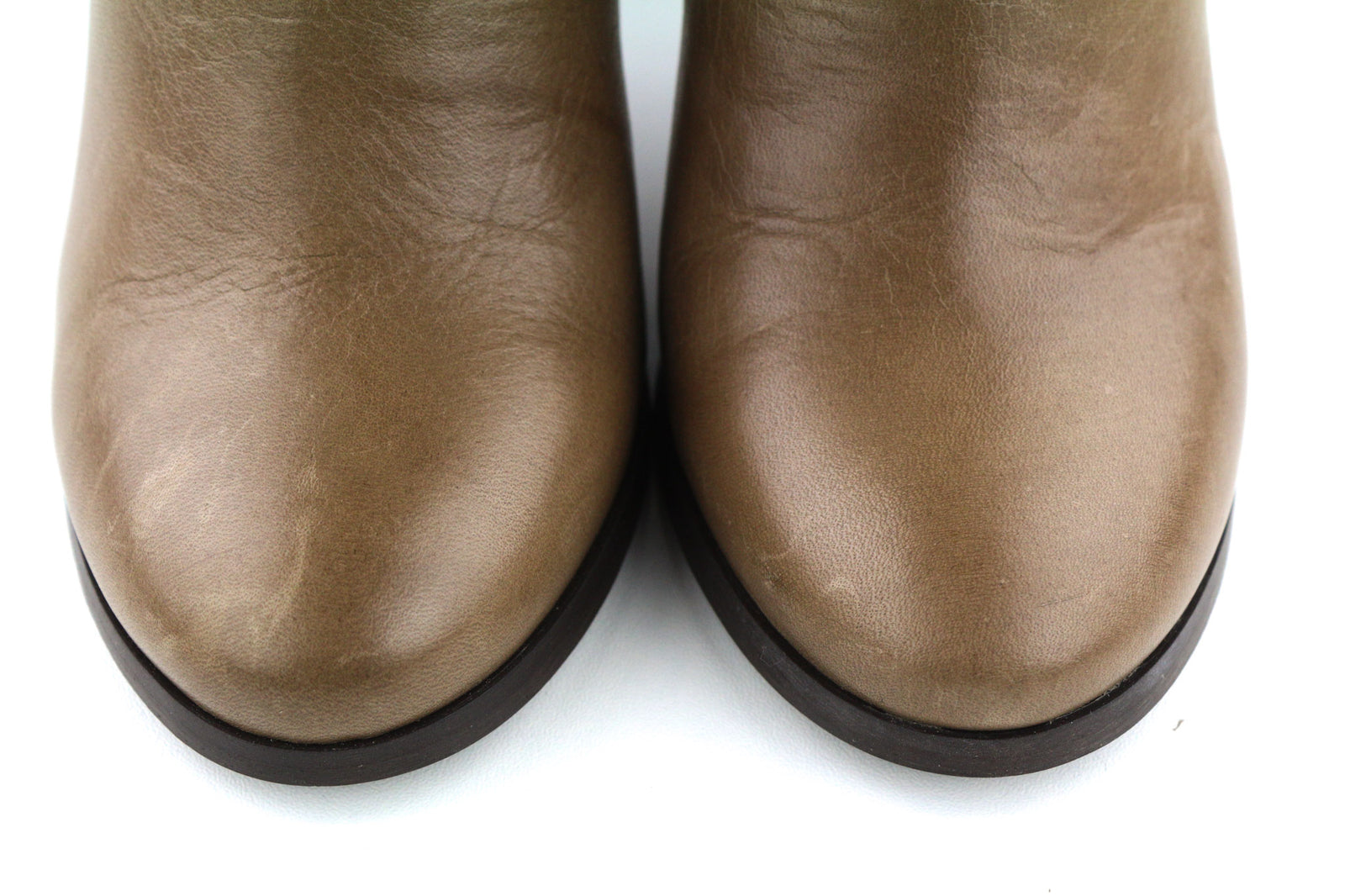 JONAK moteriški aulinukai EU36 UK3.5 rudi zomšiniai odiniai aukštakulniai su užtrauktuku ir migdolų nosimi, sagtimi 