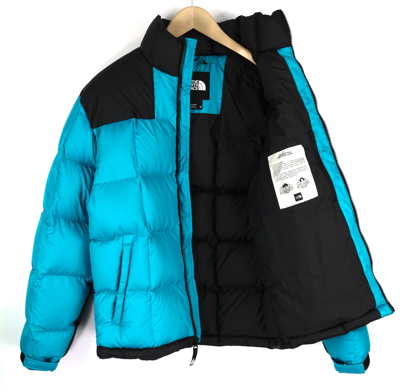 „THE NORTH FACE 1990 Lhotse“ vyriška striukė XS, mėlyna, 700 pūkinė, izoliuota, dygsniuota, pūkuota striukė. 
