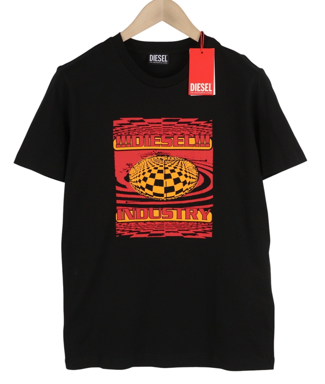 DIESEL T-Diegor-K50 Men T-Shirt M Black Short Sleeve Crew Collar Tricot Logo