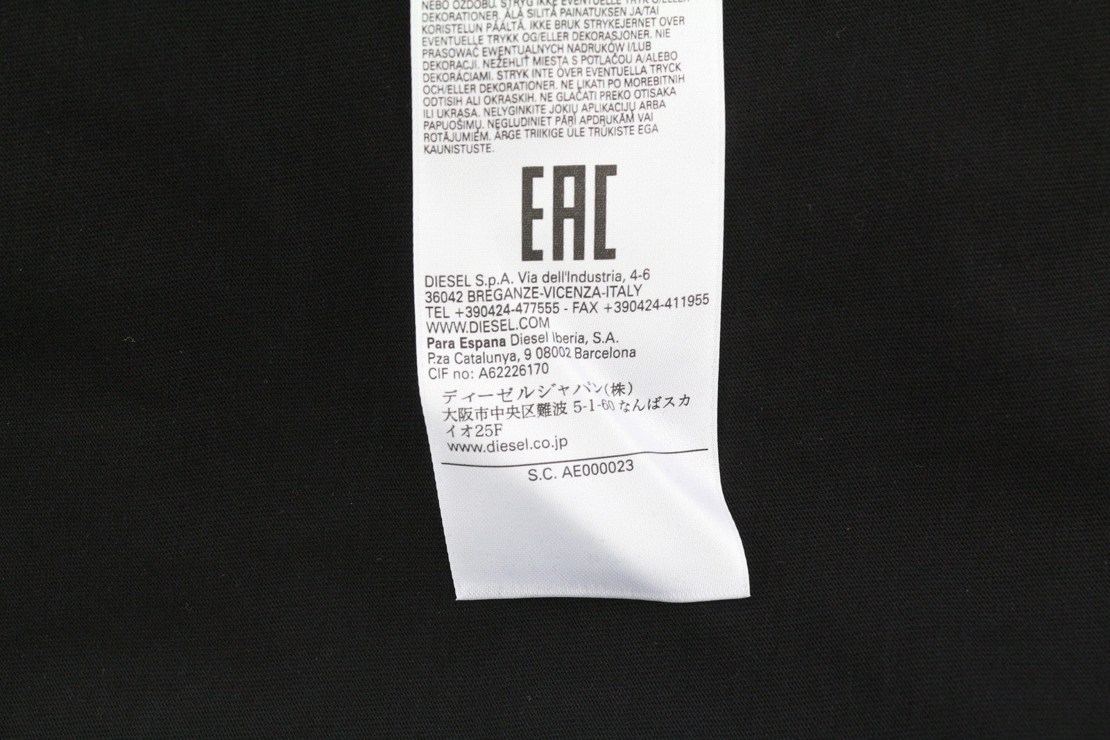 DIESEL T-Diegor-K50 Men T-Shirt M Black Short Sleeve Crew Collar Tricot Logo