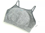 GYMSHARK Flex Women Sports Bra XS Strappy Open Back Grey Melange Charcoal Marl