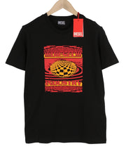 DIESEL T-Diegor-K50 Men T-Shirt XL Black Short Sleeved Crew Collar Tricot Logo