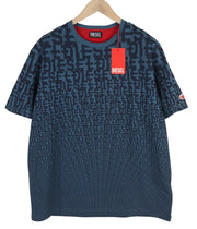 DIESEL T-Just-Mon vyriški marškinėliai M, trumpomis rankovėmis, apvalia apykakle, trikotažiniai, mėlyni, RRP 125 € 