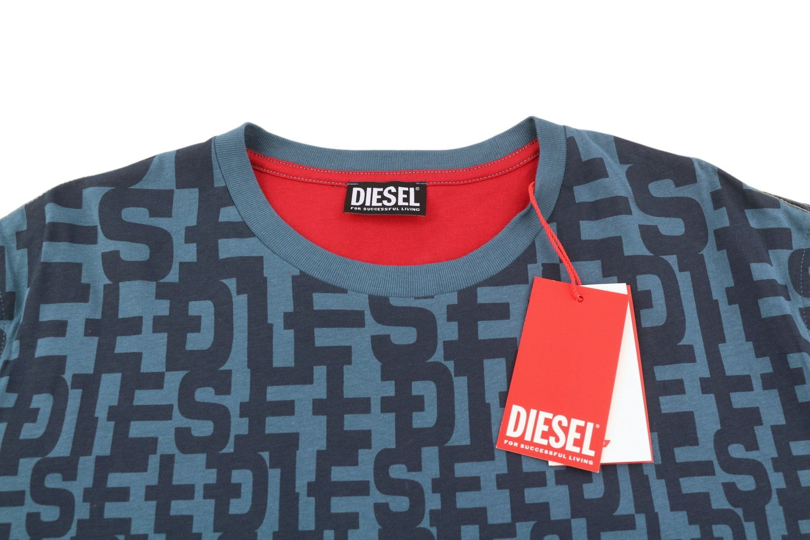 DIESEL T-Just-Mon vyriški marškinėliai M, trumpomis rankovėmis, apvalia apykakle, trikotažiniai, mėlyni, RRP 125 € 
